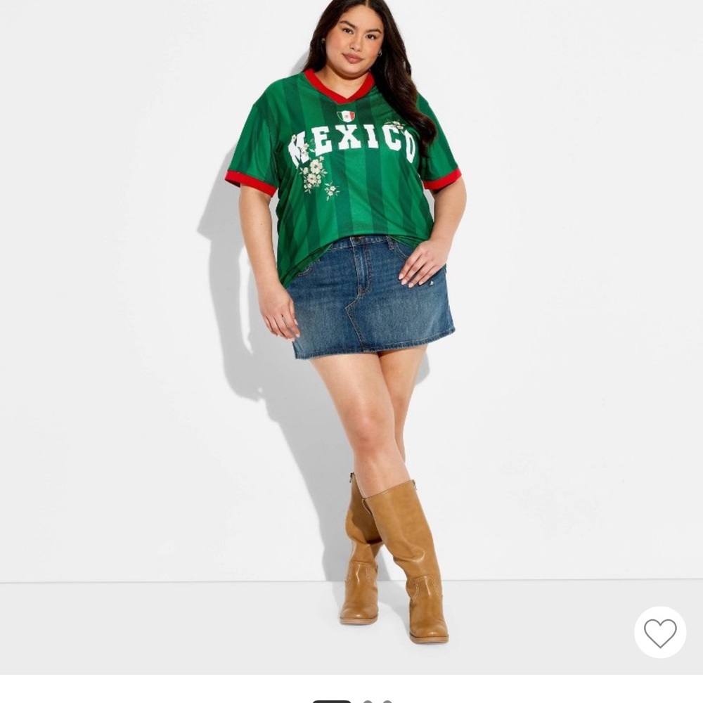 Mexico Floral Graphic woman Jersey - Green with Red Trim - Picture 2 of 2